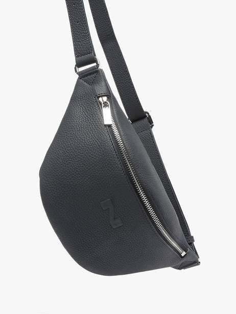 Sac Banane Small Derby Cuir Nathan baume Bleu n city 25 vue secondaire 2