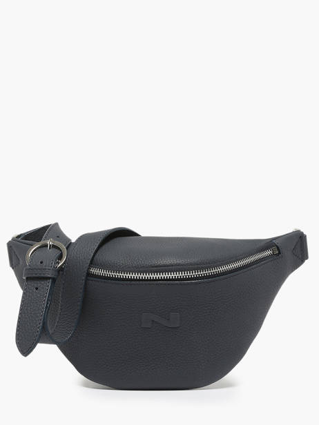 Sac Banane Small Derby Cuir Nathan baume Bleu n city 25