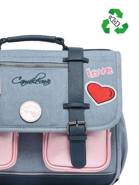 Cartable 2 Compartiments Cameleon Bleu vintage fantasy PBVGCA35 vue secondaire 2