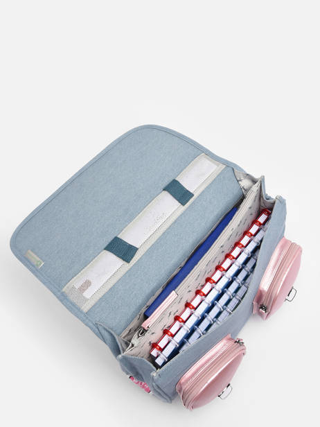 Cartable 2 Compartiments Cameleon Bleu vintage fantasy PBVGCA35 vue secondaire 4
