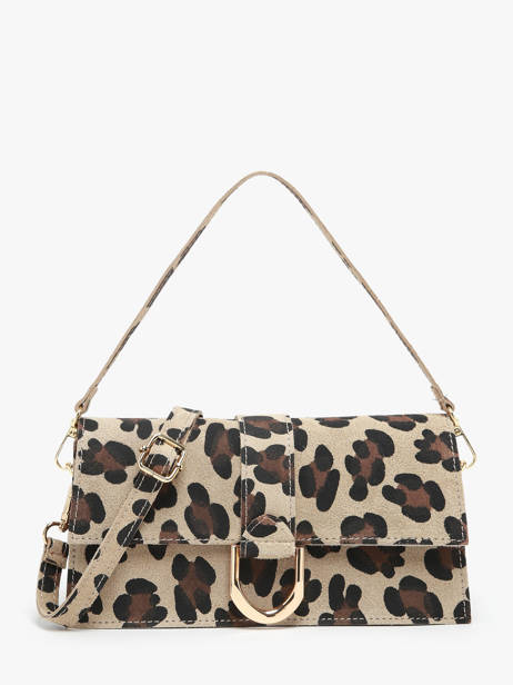 Shoulder Bag Velvet Leopardo Leather Milano Multicolor velvet leopardo VL24066