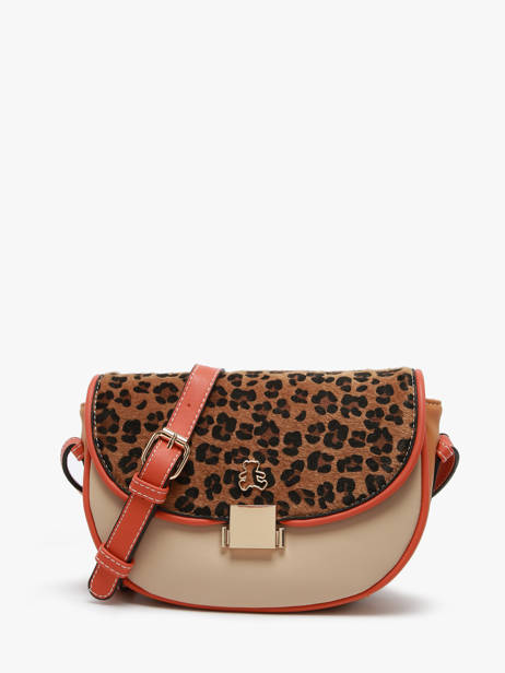 Shoulder Bag Leopard Lulu castagnette Brown leopard TURENNE