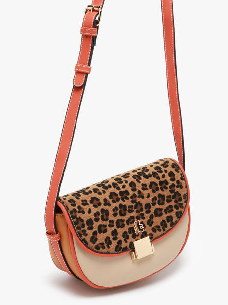 Shoulder Bag Leopard Lulu castagnette Brown leopard TURENNE other view 2