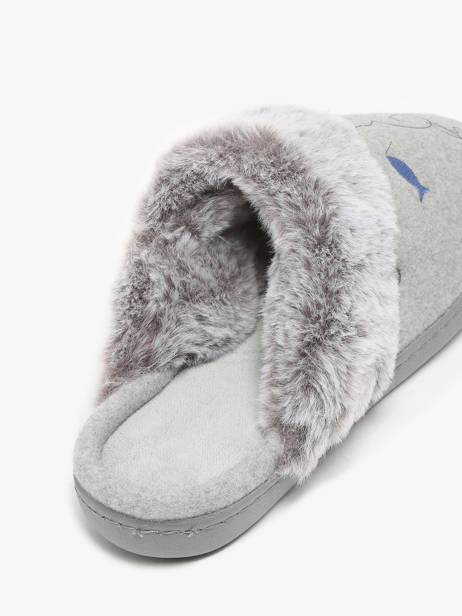 Slippers Isotoner Gray women 97416 other view 1