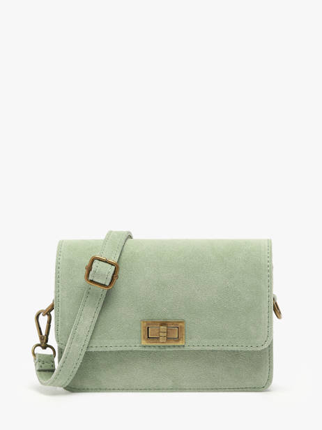 Shoulder Bag Velvet Leather Milano Green velvet VE24115