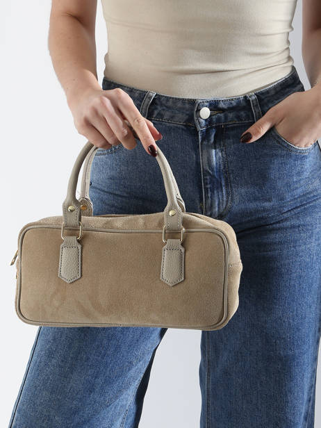 Satchel Velvet Caviar Leather Milano Beige velvet caviar VC24112 other view 1