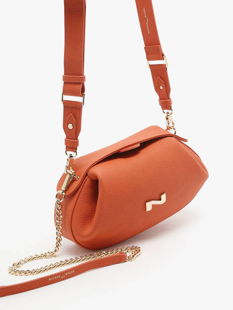 Sac Bandoulière Nymphea Cuir Nathan baume Orange nymphea 2 vue secondaire 2