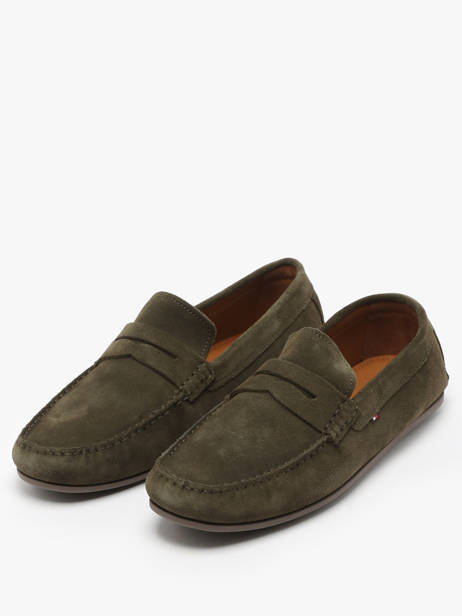 Moccasins In Leather Tommy hilfiger Green men 4998RBN other view 2