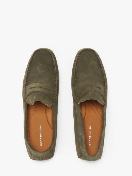 Moccasins In Leather Tommy hilfiger Green men 4998RBN other view 4