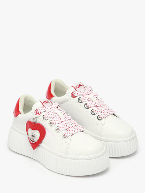 Sneakers Kreeper Low Valentine In Leather Karl lagerfeld White women KL42314V other view 2