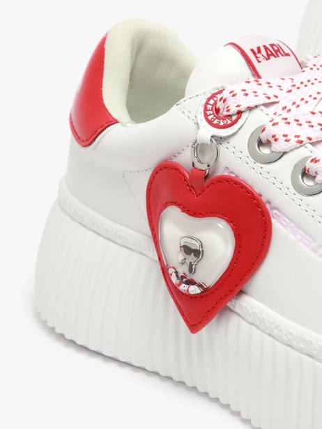 Sneakers Kreeper Low Valentine In Leather Karl lagerfeld White women KL42314V other view 3