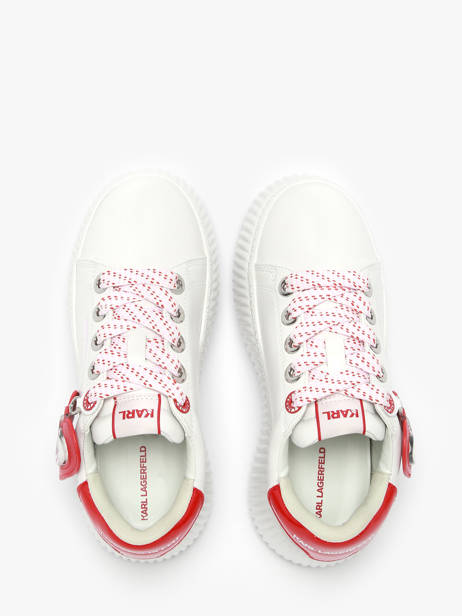 Sneakers Kreeper Low Valentine In Leather Karl lagerfeld White women KL42314V other view 4