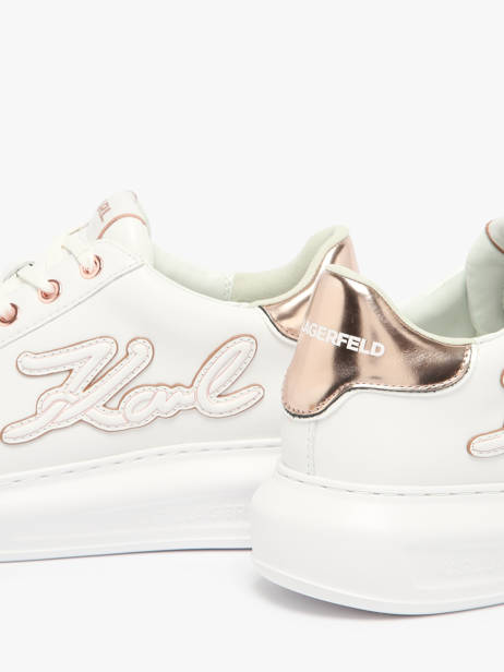 Sneakers Kapri Signiature Embossed In Leather Karl lagerfeld White women KL62511A other view 3