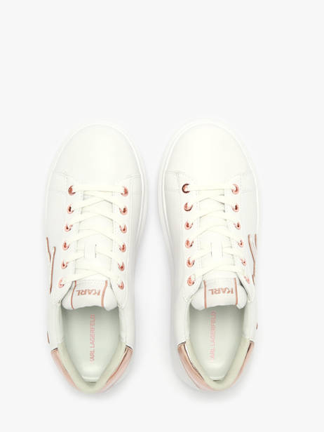 Sneakers Kapri Signiature Embossed In Leather Karl lagerfeld White women KL62511A other view 4