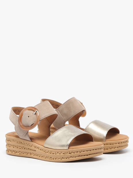 Sandals In Leather Gabor Gold women 62 other view 1