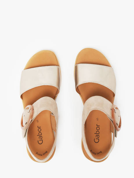 Sandals In Leather Gabor Gold women 62 other view 3