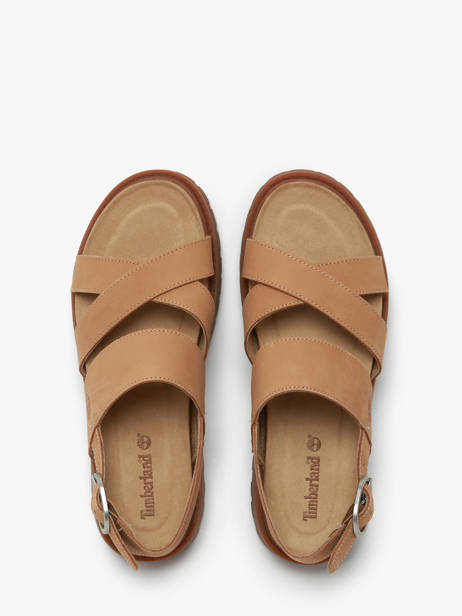 Sandals Clairemont Way In Leather Timberland Brown women 61T4EN31 other view 3