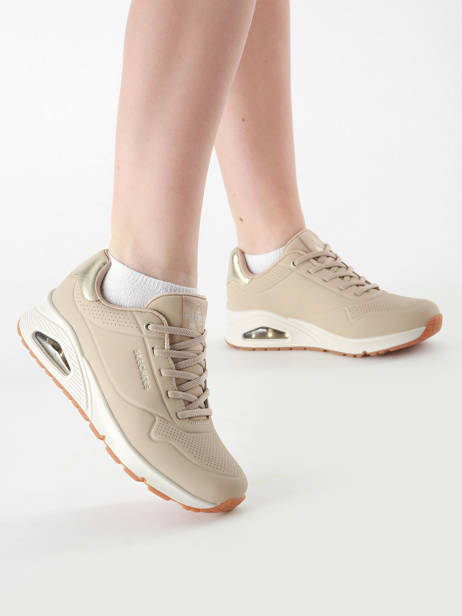 Sneakers Uno Shimmer Away Skechers Beige women 155196 other view 1