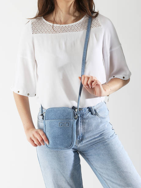 Shoulder Bag Denim Leather Nathan baume Blue denim D other view 1