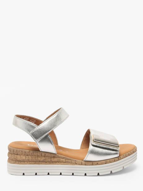 Sandals In Leather Gabor Silver women 10
