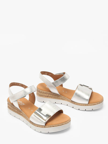 Sandals In Leather Gabor Silver women 10 other view 1