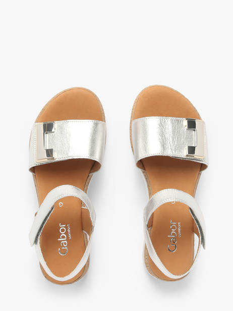 Sandals In Leather Gabor Silver women 10 other view 3