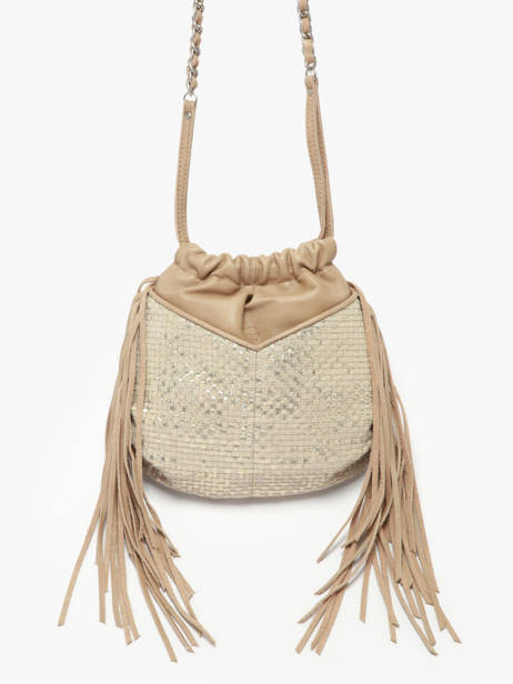 Sac Bandoulière Vintage Cuir Mila louise Beige vintage 3812WC vue secondaire 2