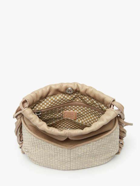 Sac Bandoulière Vintage Cuir Mila louise Beige vintage 3812WC vue secondaire 3