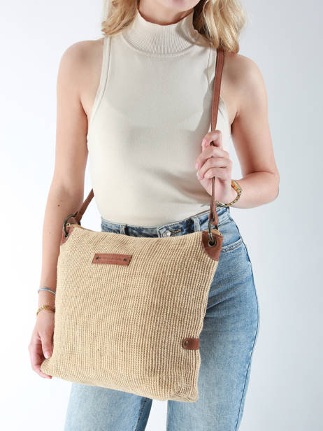 Shoulder Bag Over The Rainbow Burlap Le voyage en panier Beige over the rainbow PM757 other view 1