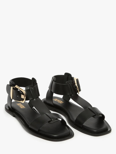 Sandals Daphne In Leather Nuyou Black women 11013 other view 1