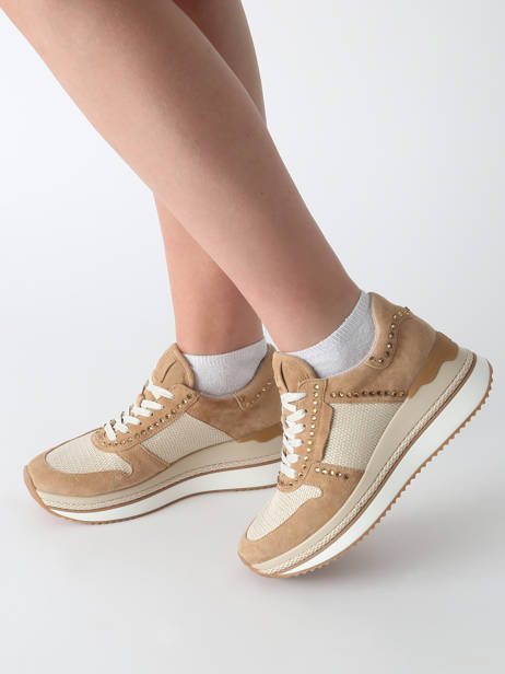 Sneakers Ebreli In Leather Mam'zelle Beige women CSGAR25 other view 1