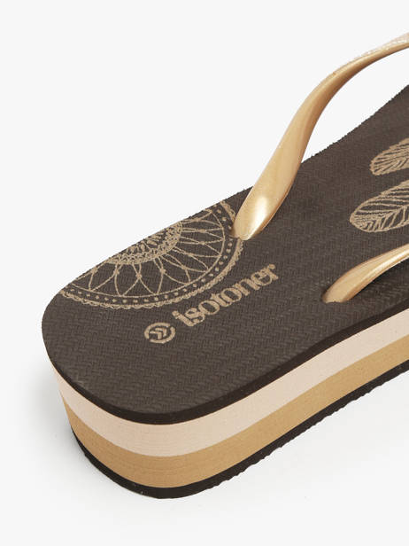 Heeled Flip Flops Isotoner Brown women 94163 other view 2