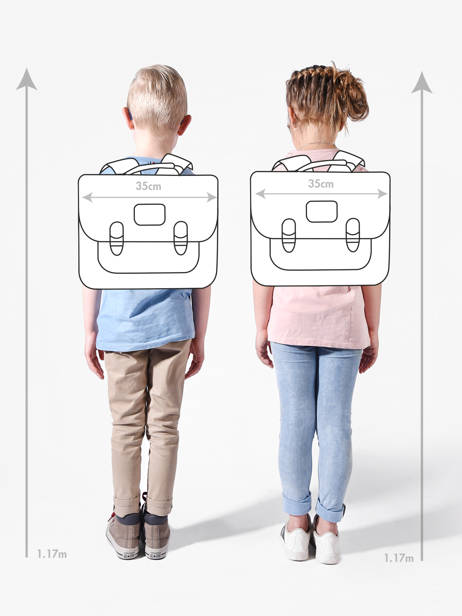 Cartable 1 Compartiment Hello hossy Marron cool kids 7 vue secondaire 1