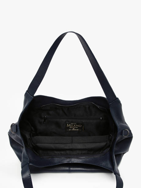 Sac Porté épaule Caviar Cuir Milano Bleu caviar CA25061 vue secondaire 3