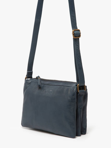 Sac Bandoulière Cow Cuir Basilic pepper Bleu cow BCOW83 vue secondaire 2