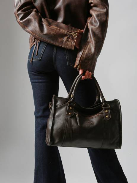 Top Handle Cow Leather Basilic pepper Brown cow BCOW22 other view 1