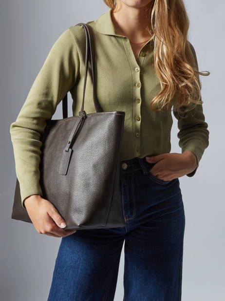 Sac Cabas A4 Caviar Cuir Milano Marron caviar CA19111N vue secondaire 1