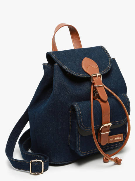 Sac à Dos Paul marius Bleu denim brut BAROUDEB vue secondaire 1