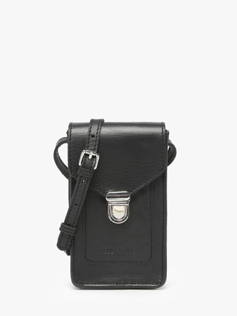 Leather Phone Bag Paul marius Black vintage TELEPHON
