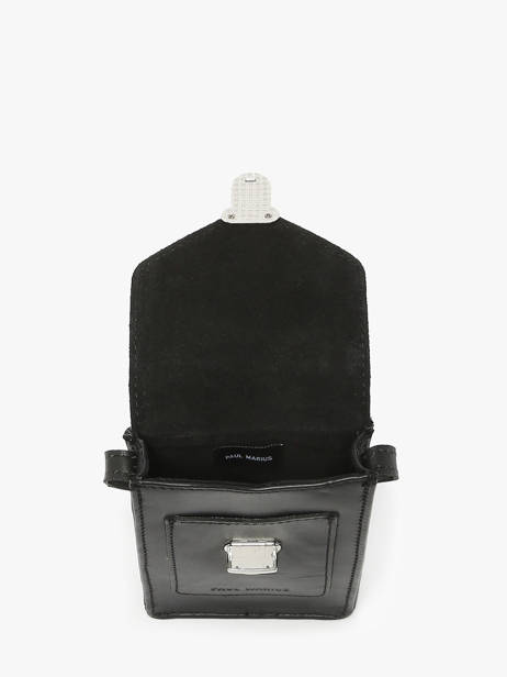 Leather Phone Bag Paul marius Black vintage TELEPHON other view 3