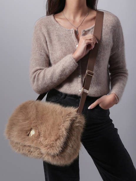 Sac Bandoulière Doudou Polyester Le voyage en panier Beige doudou AHP266 vue secondaire 1