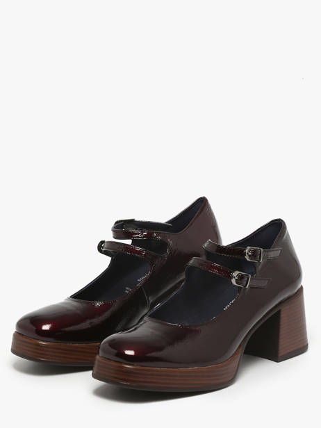Chaussures Derbies à Talon Cristel En Cuir Dorking Rouge women D9437 vue secondaire 1