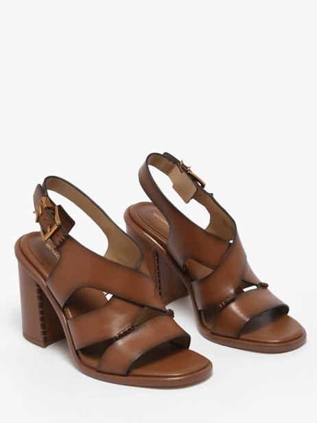 Heeled Sandals In Leather Michael kors Brown women VHS3L230 other view 1