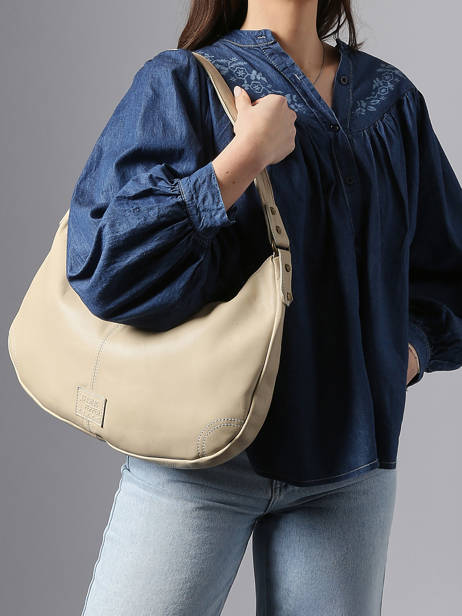 Shoulder Bag Seam Leather Basilic pepper Beige seam BSEA04 other view 1