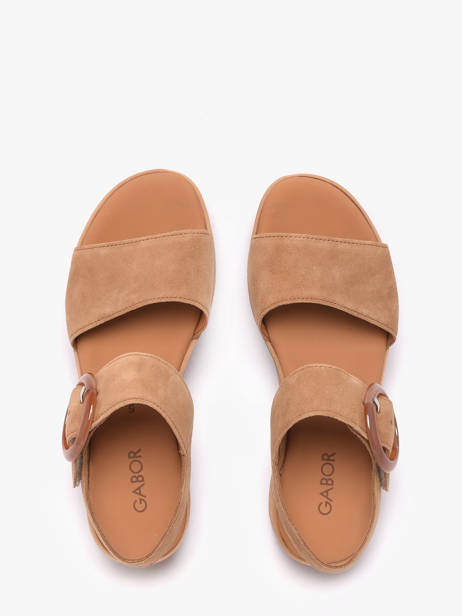 Sandales Semelle Compensée En Cuir Gabor Marron women 14 vue secondaire 3