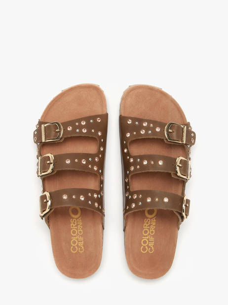 Sandals In Leather Colors of california Brown women HCBIO601 other view 3