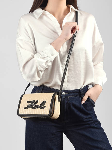 Sac Bandoulière K Signature Raphia Karl lagerfeld Beige k signature B2W30089 vue secondaire 1