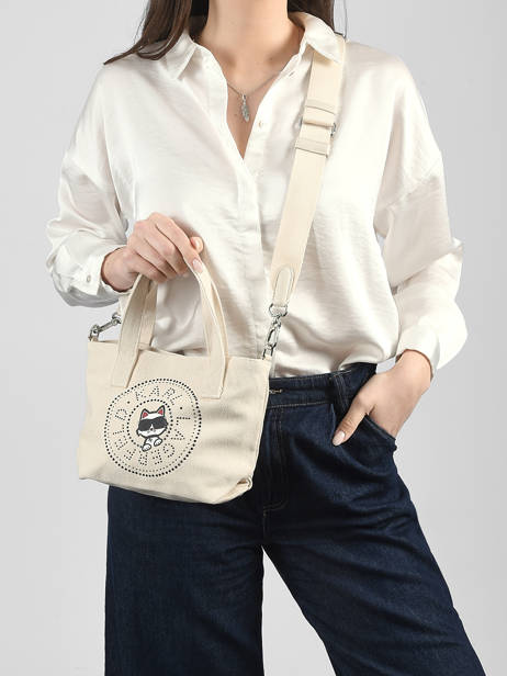 Sac Bandoulière K Ikon Coton Karl lagerfeld Blanc k ikon B2W50089 vue secondaire 1