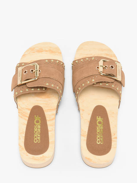 Mules En Cuir Colors of california Marron women HCBAYL05 vue secondaire 3