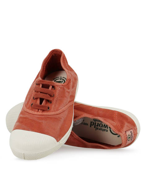 Low-top Sneakers Natural world Red women 102E other view 2